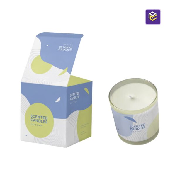 cardboard candle box with cabdle jar