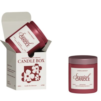 cardboard candle packaging with printed logo